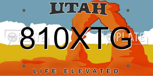 810XTG Utah License Plate
