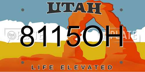 8115OH Utah License Plate