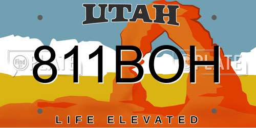 811BOH Utah License Plate