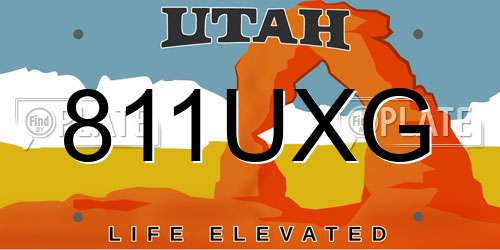 811UXG Utah License Plate