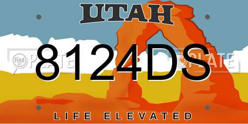 8124DS Utah License Plate