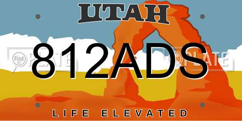 812ADS Utah License Plate