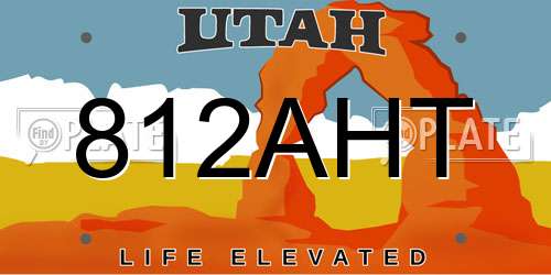 812AHT Utah License Plate