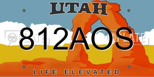 812AOS Utah License Plate