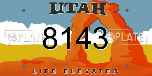 8143 Utah License Plate