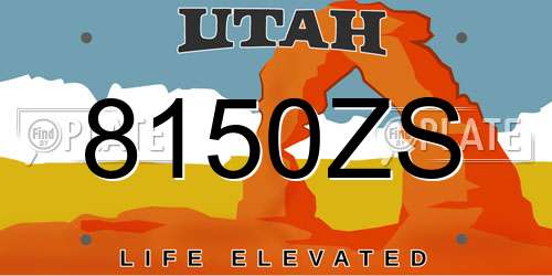 8150ZS Utah License Plate