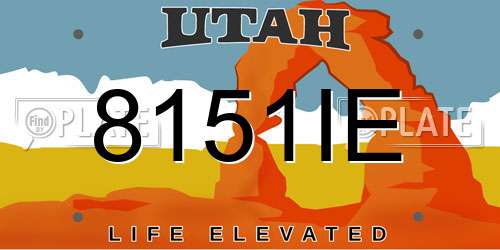 8151IE Utah License Plate