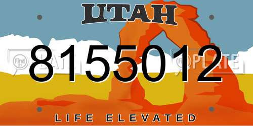 8155012 Utah License Plate