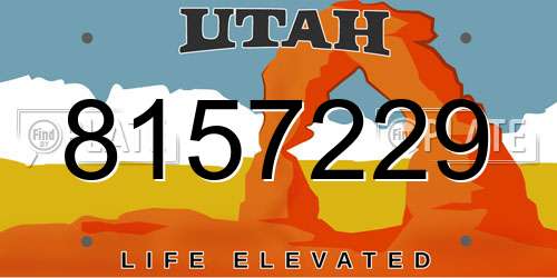 8157229 Utah License Plate