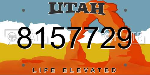 8157729 Utah License Plate
