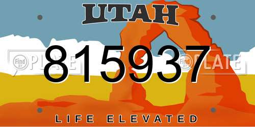 815937 Utah License Plate