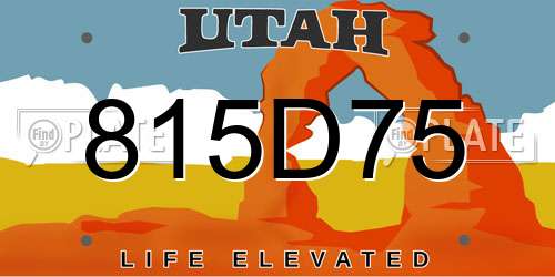 815D75 Utah License Plate