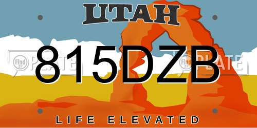 815DZB Utah License Plate