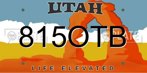 815OTB Utah License Plate
