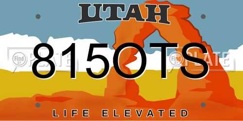 815OTS Utah License Plate