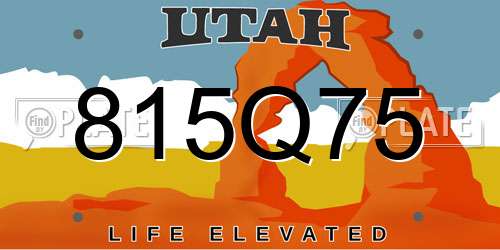 815Q75 Utah License Plate