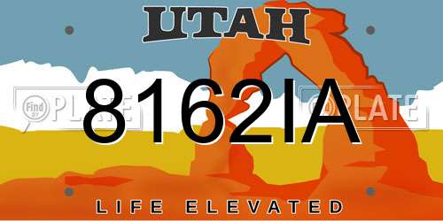8162IA Utah License Plate
