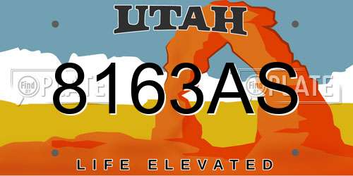 8163AS Utah License Plate