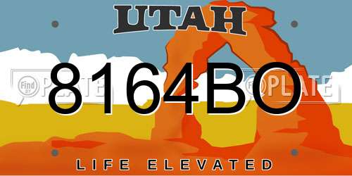 8164BO Utah License Plate