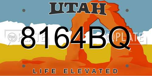 8164BQ Utah License Plate