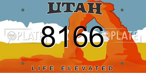 8166 Utah License Plate