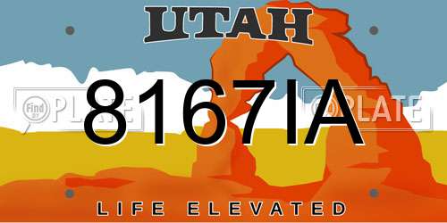 8167IA Utah License Plate
