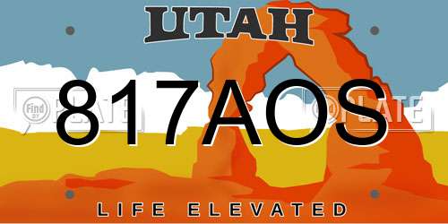 817AOS Utah License Plate