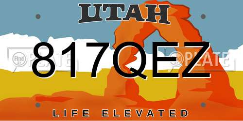 817QEZ Utah License Plate