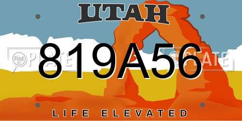 819A56 Utah License Plate
