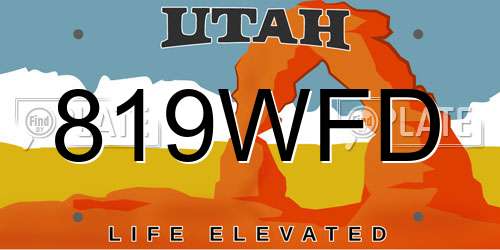 819WFD Utah License Plate