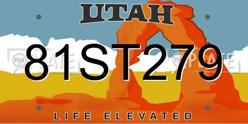 81ST279 Utah License Plate