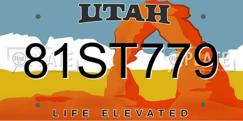 81ST779 Utah License Plate