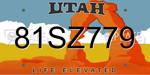 81SZ779 Utah License Plate
