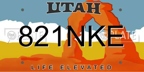 821NKE Utah License Plate