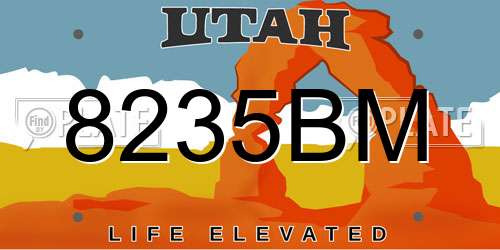 8235BM Utah License Plate