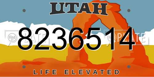 8236514 Utah License Plate