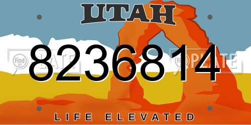 8236814 Utah License Plate