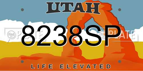 8238SP Utah License Plate