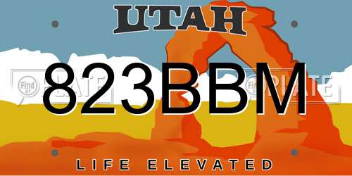 823BBM Utah License Plate