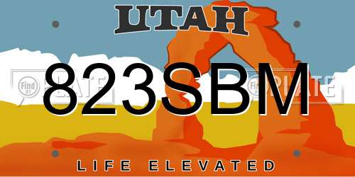 823SBM Utah License Plate