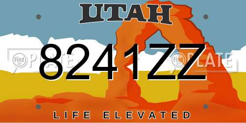 8241ZZ Utah License Plate