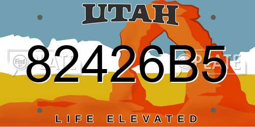 82426B5 Utah License Plate