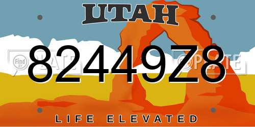 82449Z8 Utah License Plate