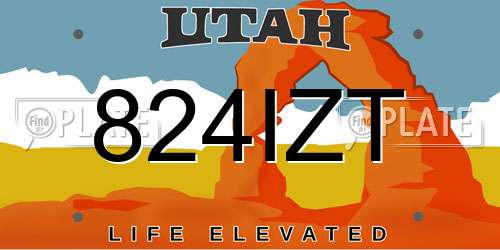 824IZT Utah License Plate