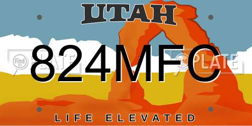 824MFC Utah License Plate