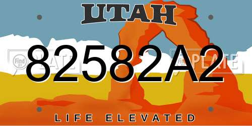 82582A2 Utah License Plate