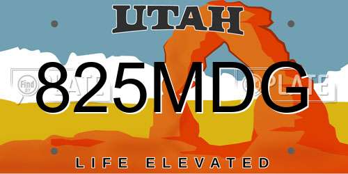 825MDG Utah License Plate