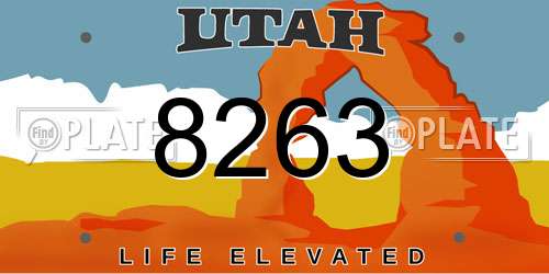 8263 Utah License Plate