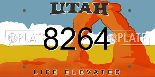 8264 Utah License Plate