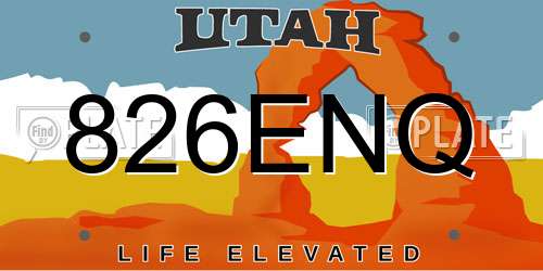 826ENQ Utah License Plate